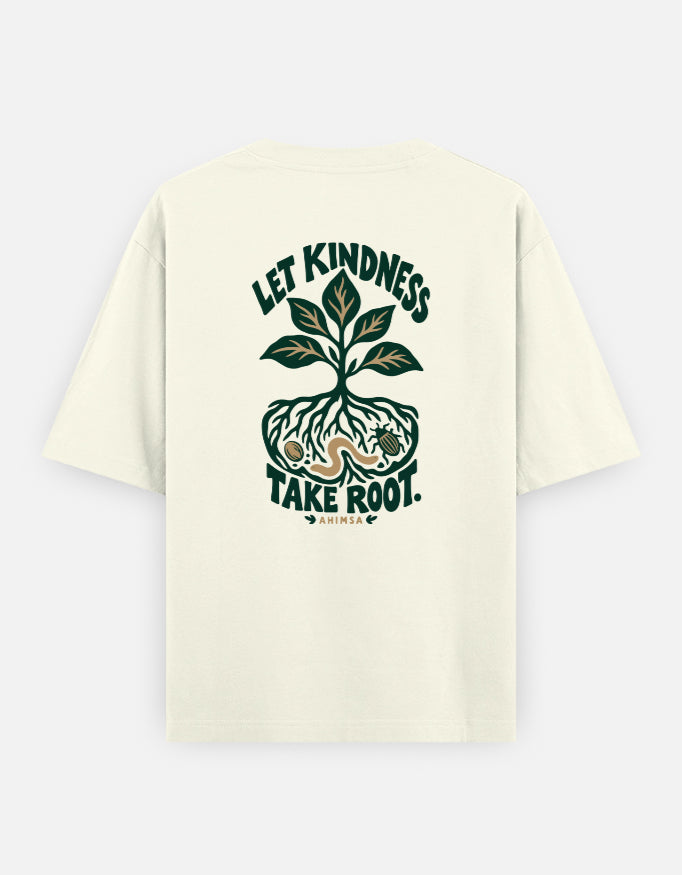 Let kindness take root — Qikink UC22 Off White T-shirt, back print