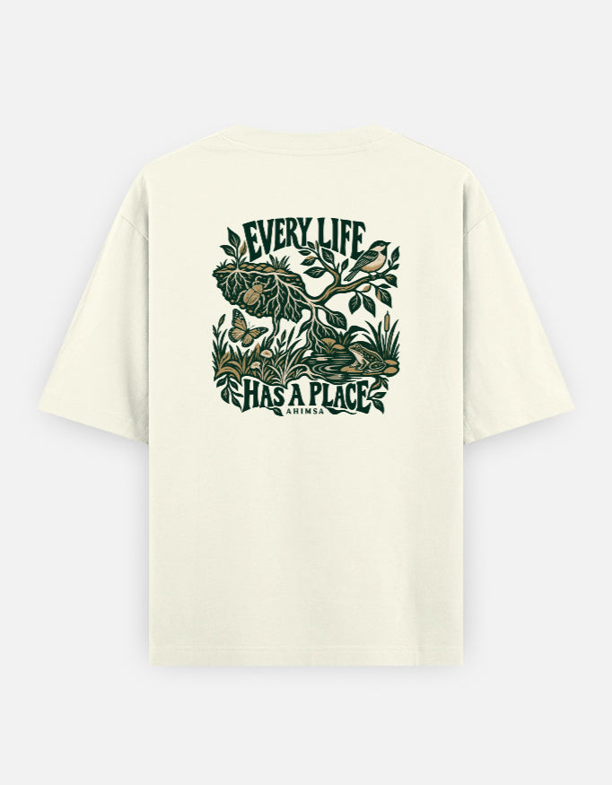 Every life has a place — Qikink UC22 Off White T-shirt, back print