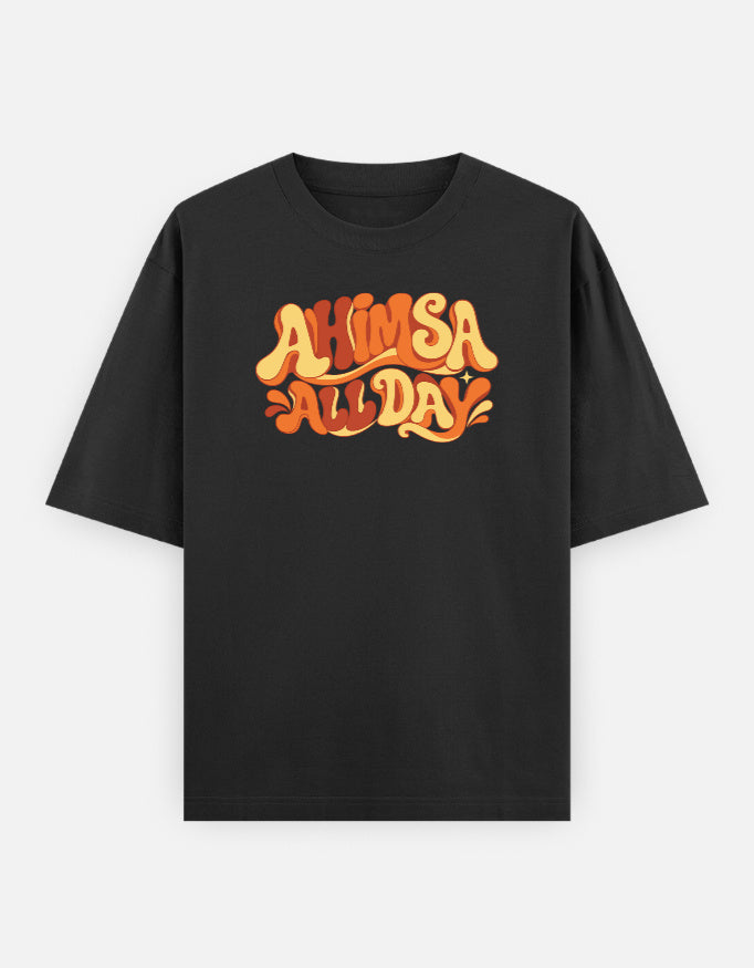 S01 Ahimsa all day — Black UC22 front print, product 10546860753179