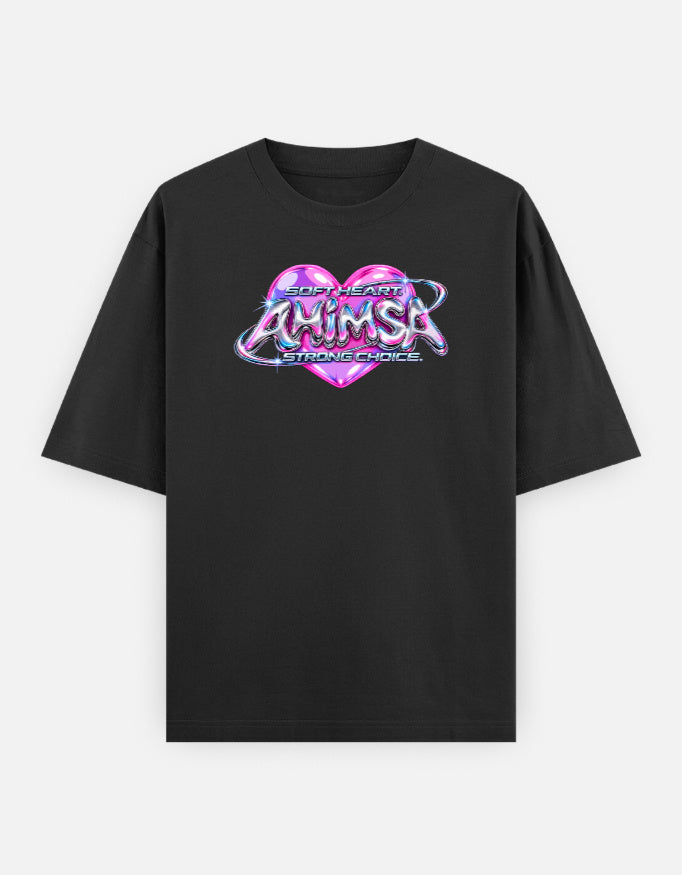 Soft heart. Strong choice. — Qikink UC22 Black T-shirt, front print