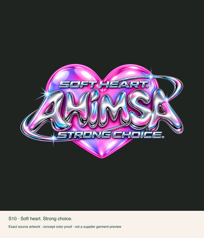 Soft heart. Strong choice. — artwork color proof.